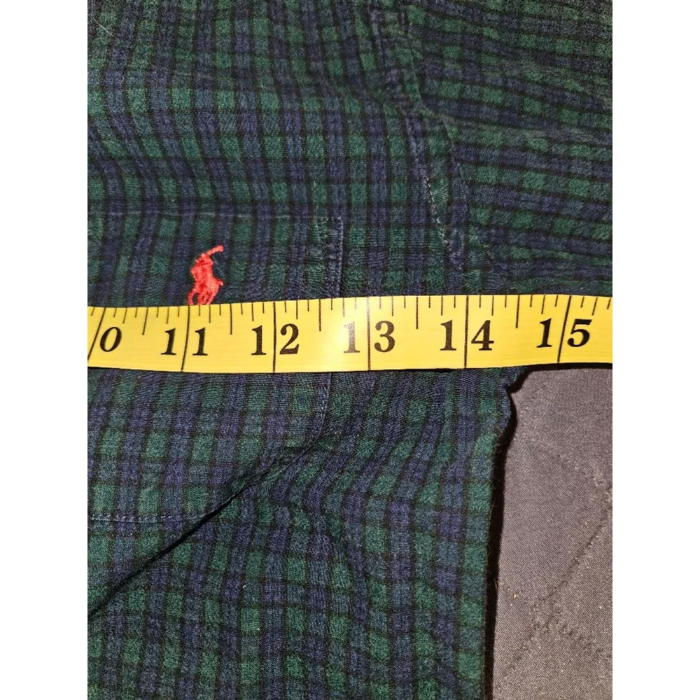 Boys Ralph Lauren Plaid Button-Down Shirt Size 5 Blue Green
